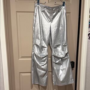 SHEIN Silver Wide Leg Pants
